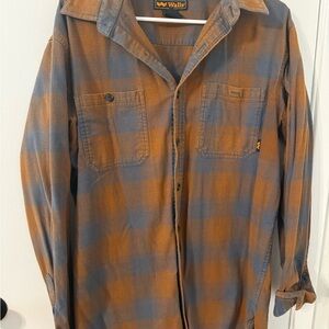 Walls Checkered Flannel in Orange and Blue